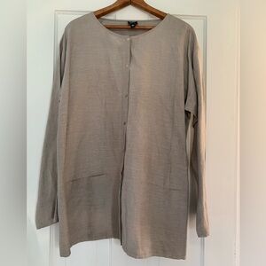 Eileen Fisher linen silk blouse jacket top
